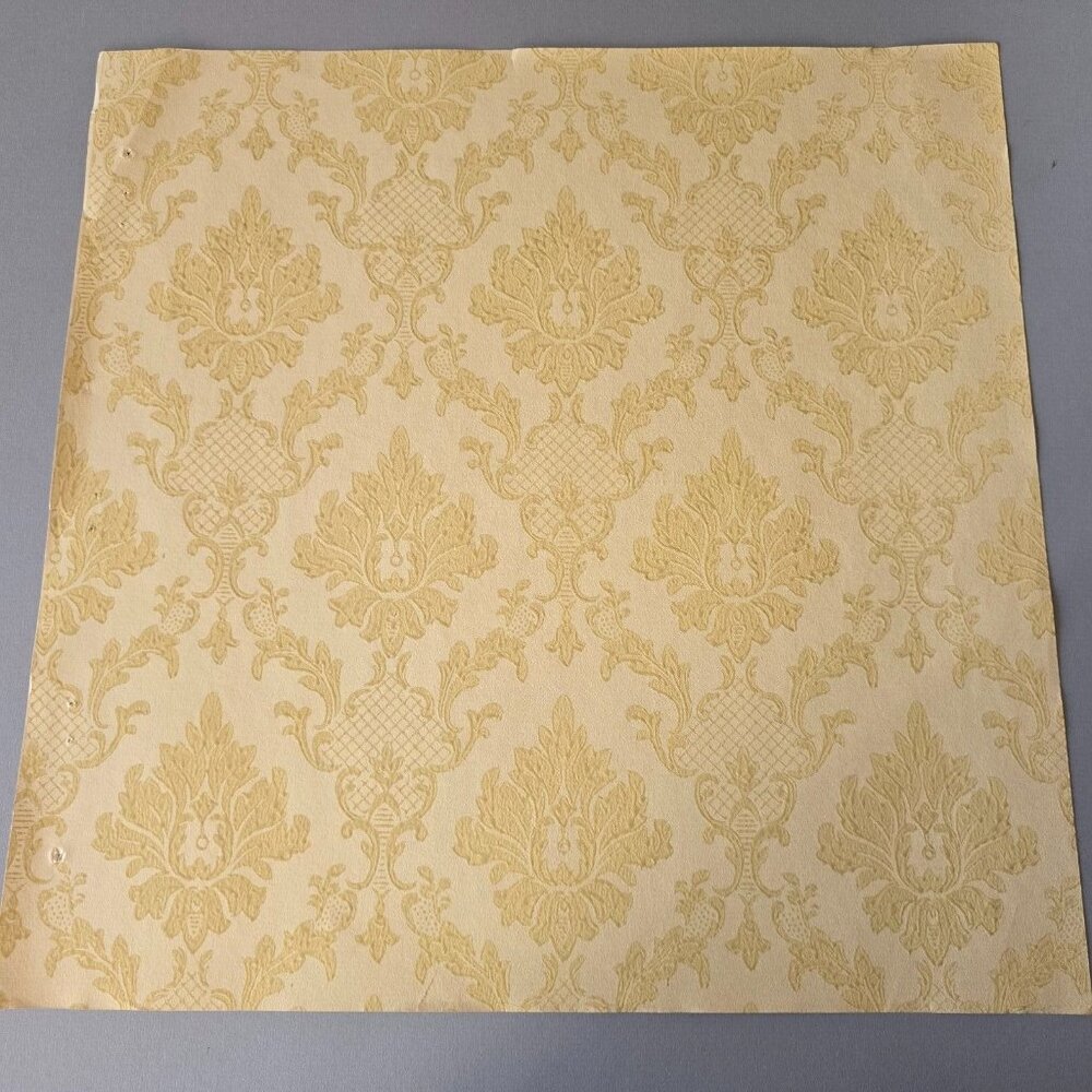 Vintage Wallpaper Sample Sheet 70s Demask Classic Grandmillennial Traditional